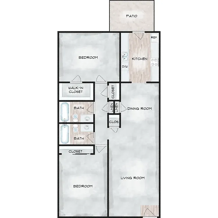 Floor plan Platinum 2BR, 2BA