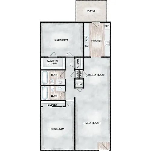 Floor plan Platinum 2BR, 2BA