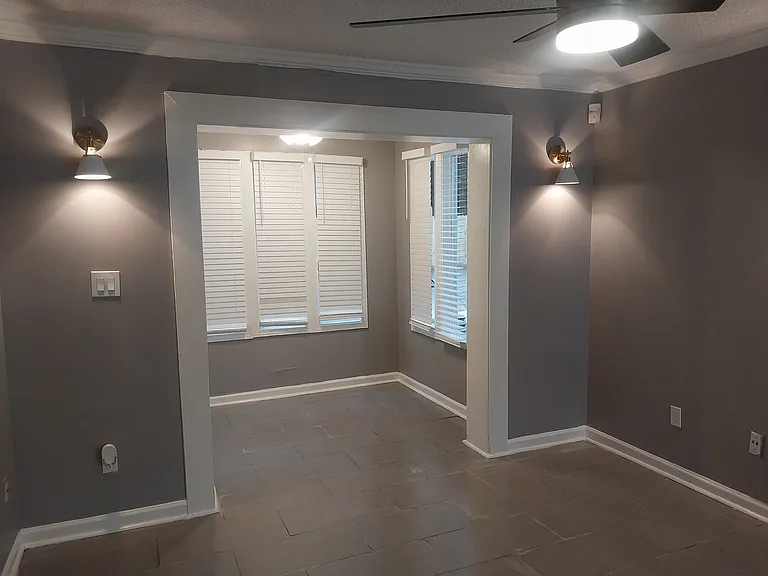 living room and sunroom
