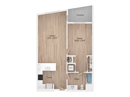 Floor plan 1X1-849
