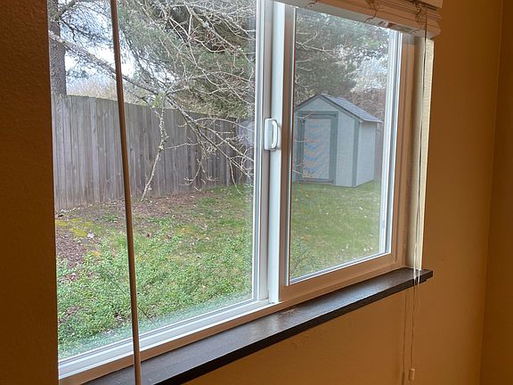 Bedroom window, shed