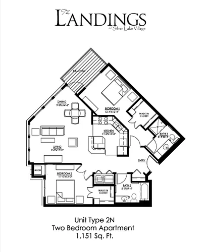 Floor plan Two Bedroom N