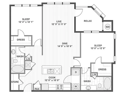 Floor plan 2X2-1202