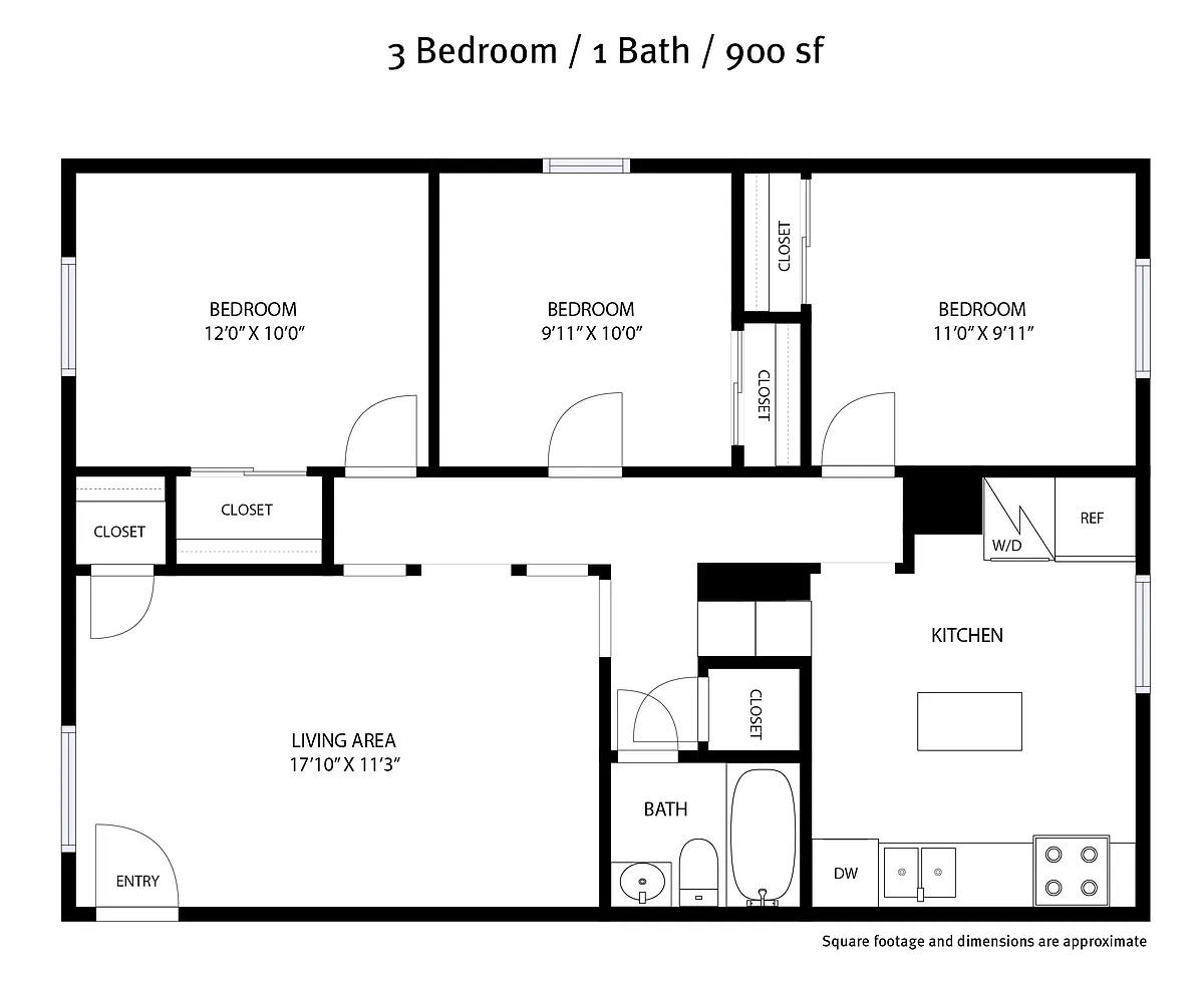 Floor plan 3-bedroom