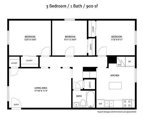 Floor plan 3-bedroom