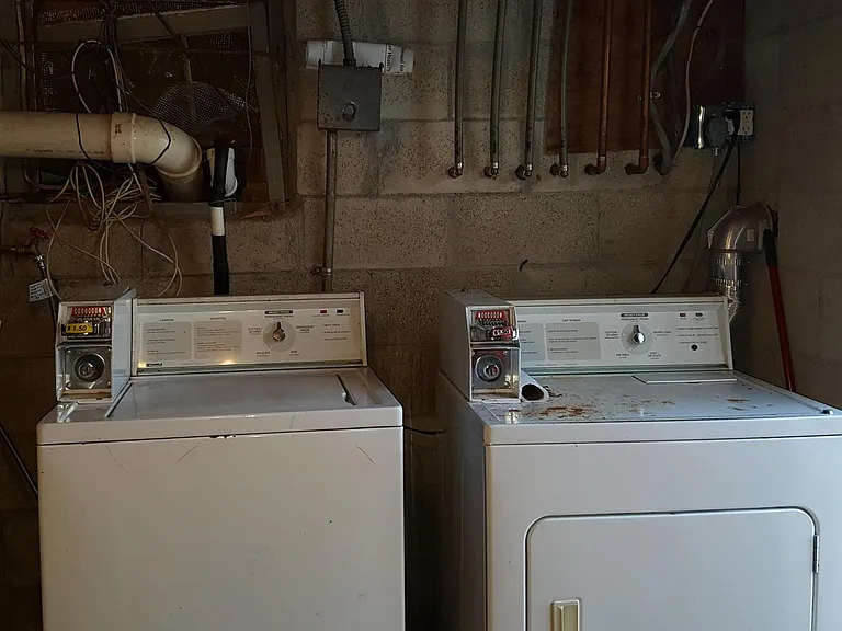 Coin laundry room washer & dryer