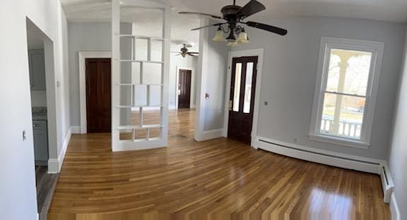 Dining and Living room Front door opens to private porch