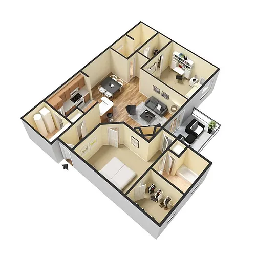 Floor plan B - Doubles