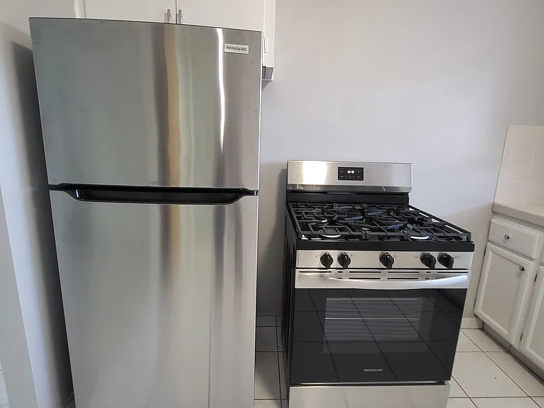New fridge and gas range.