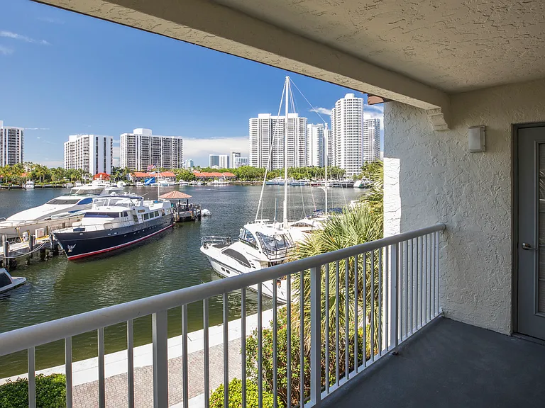 Private balconies with views of the marina