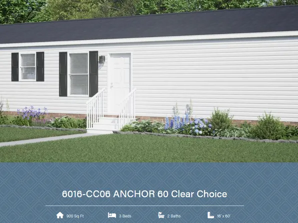 Clayton Anchor 60 (16x60) Plan, Timber Point Mobile Home Community