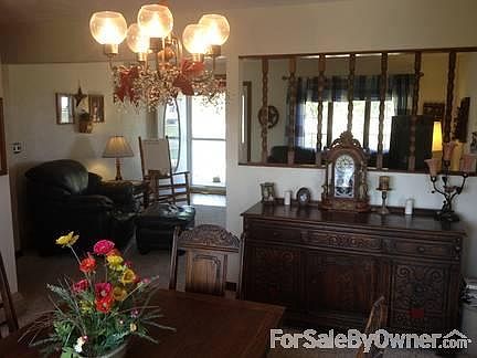 Dining room looking into living room : Formal dining room looking into the living room and out of th