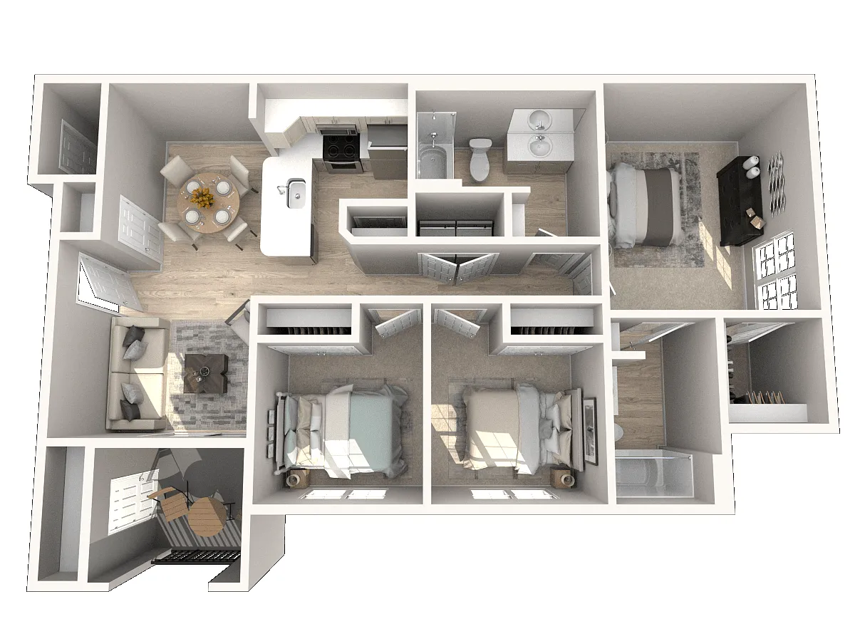 Floor plan 3 Bed 2 Bath