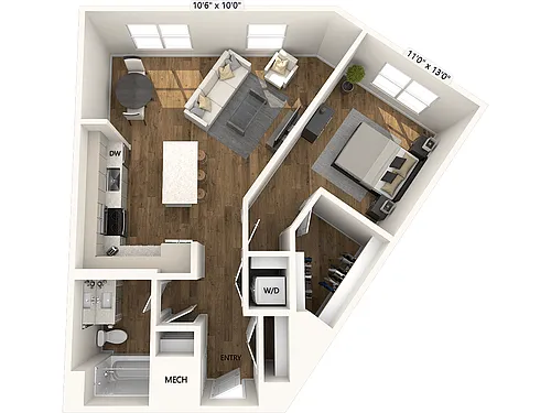 Floor plan A10-857sf-FinishIV