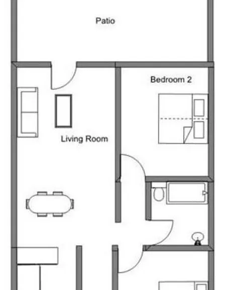 2br 1 bath layout