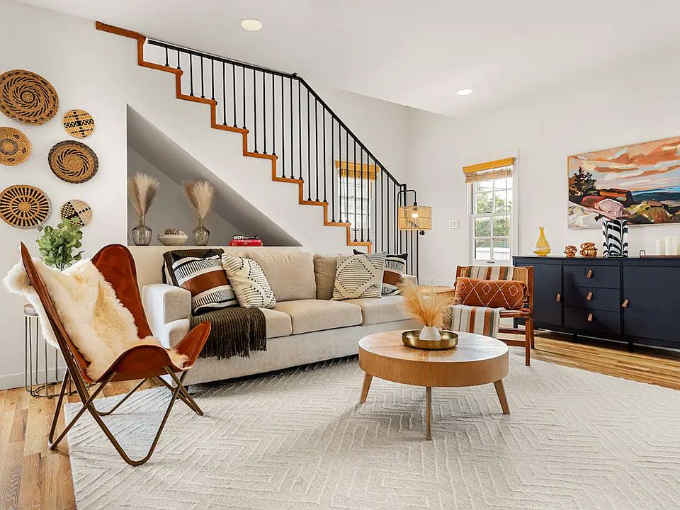 Living room and staircase to 2nd floor bedrooms