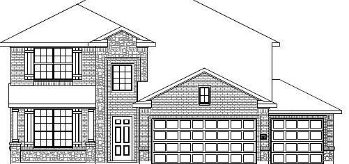 Reagan CE Floorplan Rendering - 3 car garage option shown