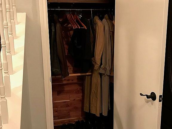 Cedar-lined coat closet