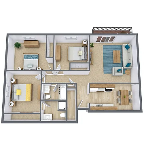 Floor plan Three Bedroom 32A