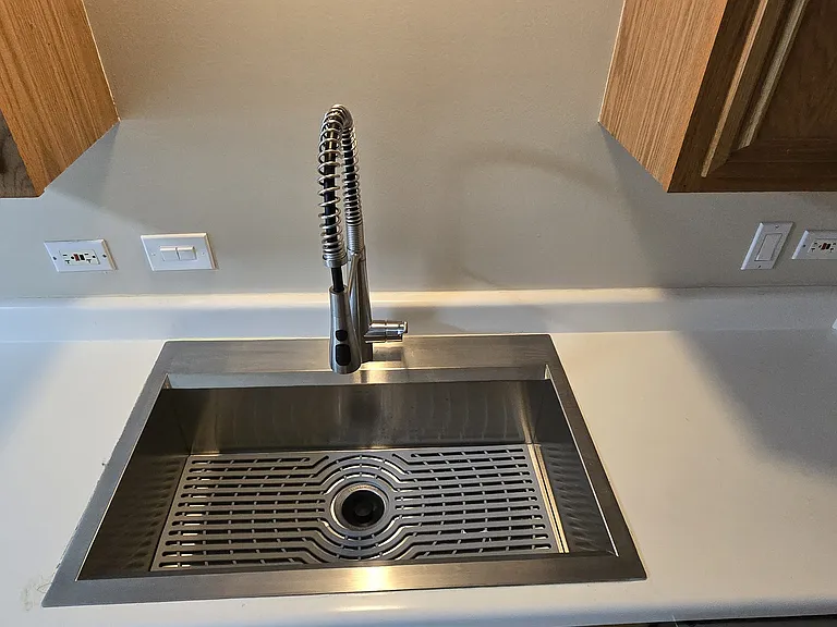 Large single bowl stainless steel sink