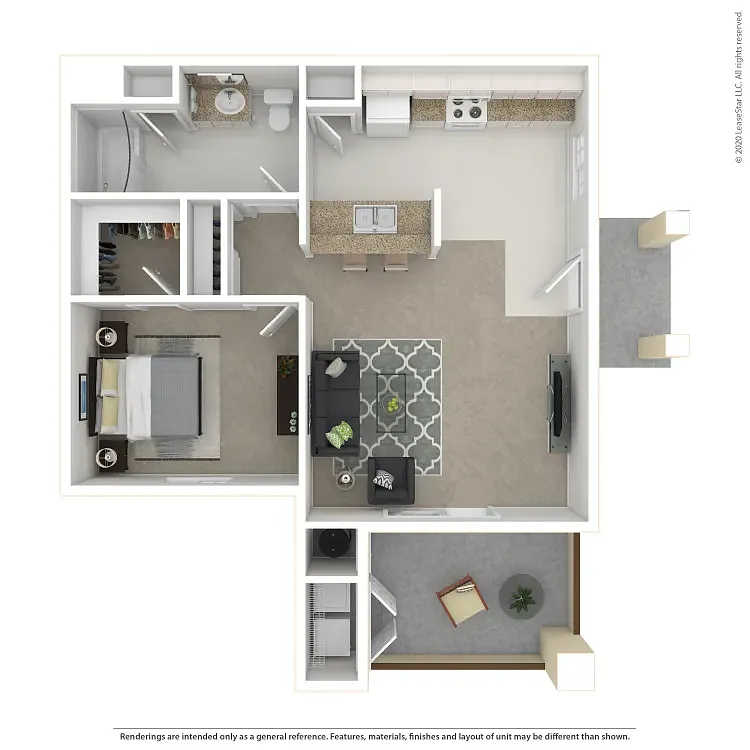 Floor plan 1 Bed 1 Bath