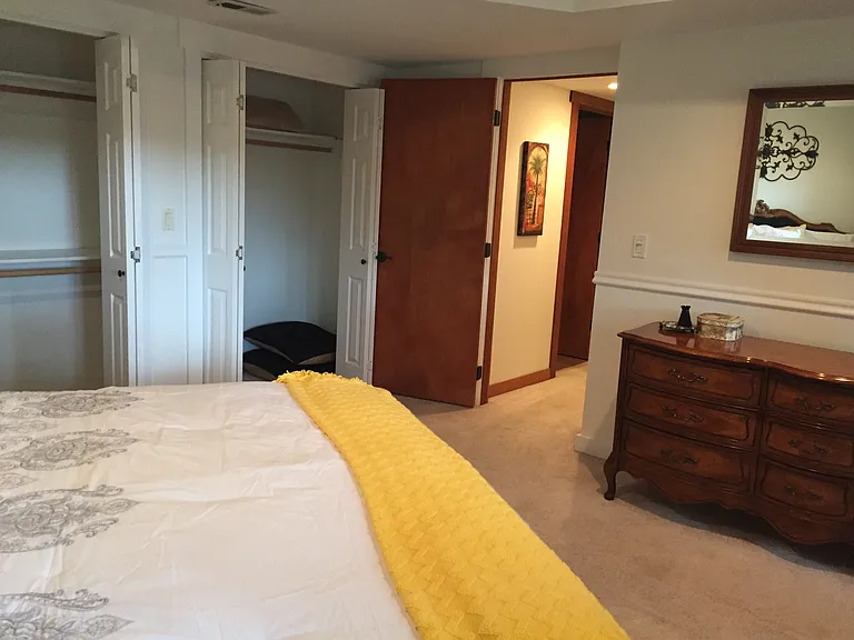 Large bedroom with king bed and lots of closet space
