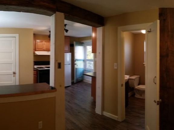 Open floorplan with rustic features