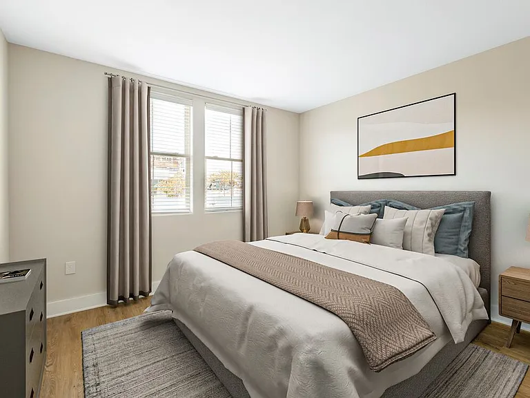 Renovated Package III bedroom with hard surface flooring