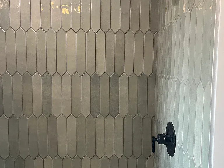Tall shower space.