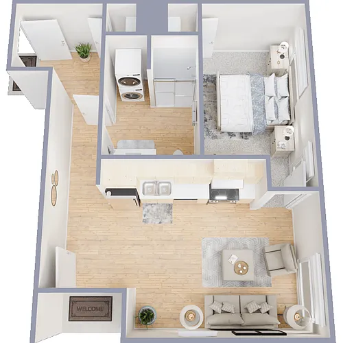 Floor plan 1 Bed 1 Bath