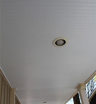 Beadboard Deck Ceiling with Recessed Lights