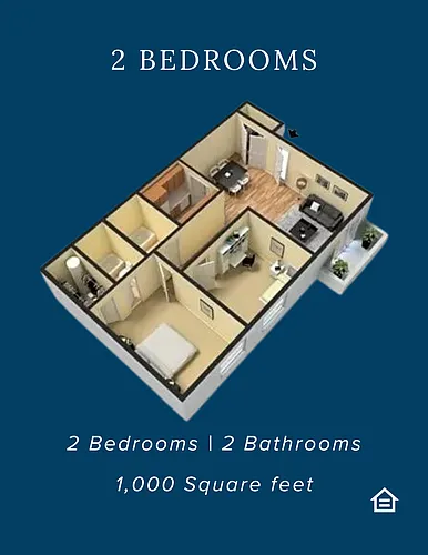Floor plan 2 Bedroom 2 Bathroom