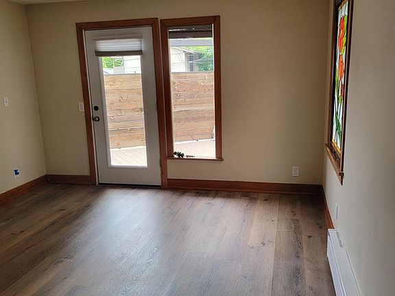 living room with all new flooring