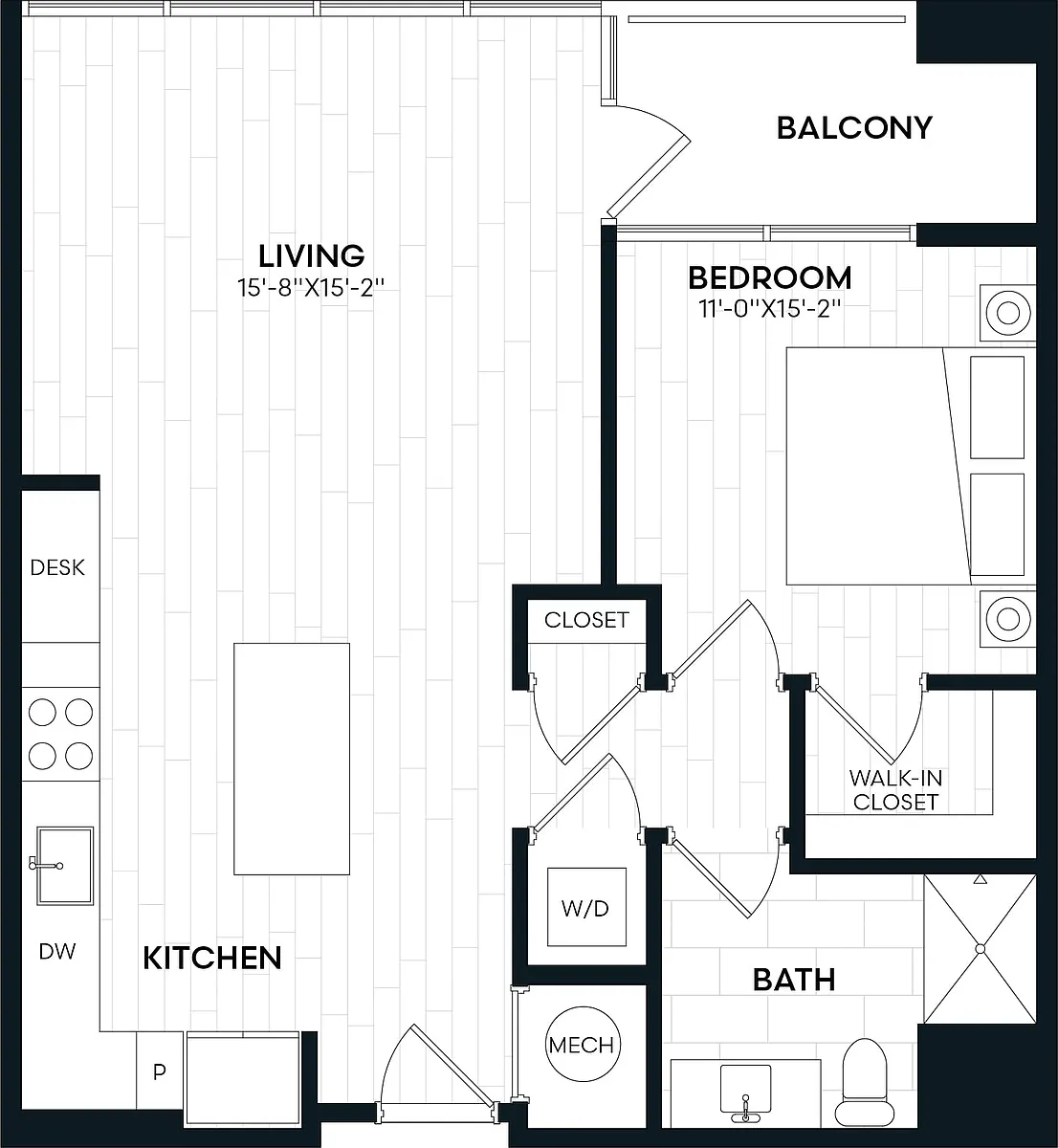 Floor plan 1 Bed/1 Bath-1K1 ALT
