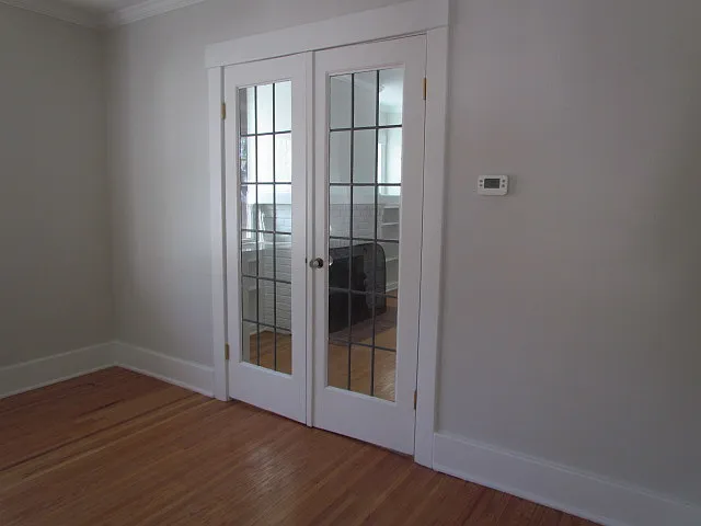 Leaded glass door between Living room and Dining Room