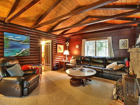 Elegant Formal Living Room with Wood Burning Stove Fireplace