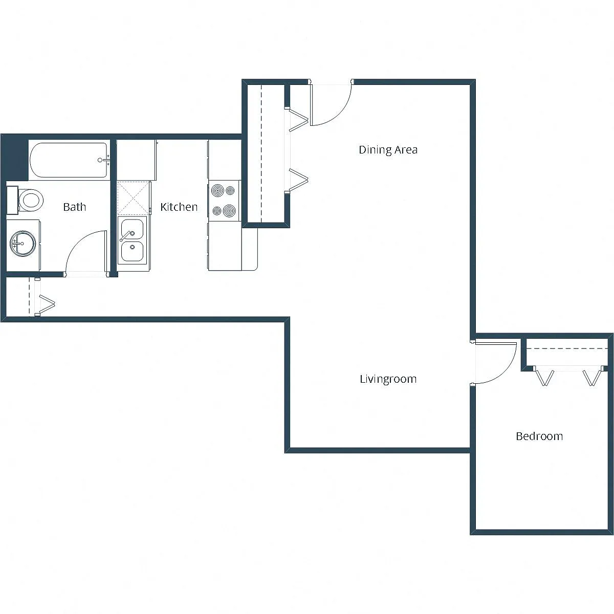 Floor plan One Bedroom 11B