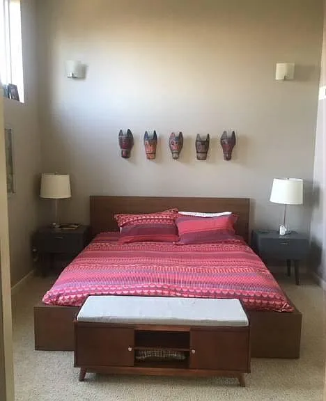 Bedrooms with vaulted ceiling.