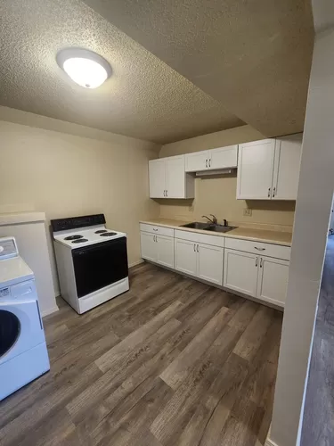 New washer and dryer, flooring, paint and cabinets in the kitchen - 612 S Walnut St #9