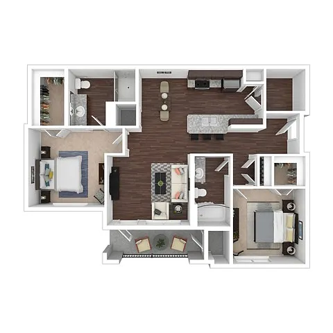 Floor plan Two Bedroom Two Bath C1