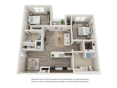 Floor plan 2 Bedroom Two Bathroom