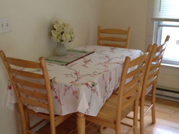 Bamboo flooring in dining room