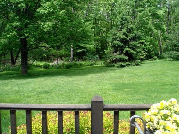 deck overlooks rear yard