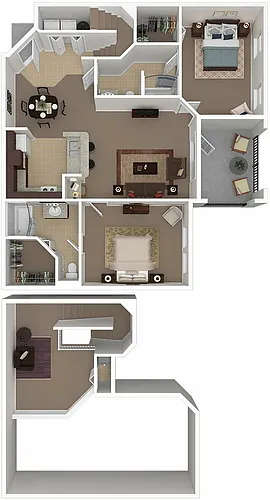 Floor plan B4 Solitaire - Two Bedroom, Two Bathroom