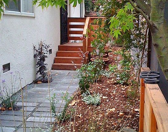 High beauty, low maintenance garden as you approach the front porch
