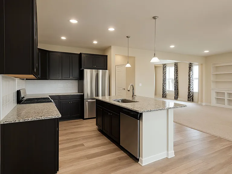 Spacious breakfast nook and kitchen
