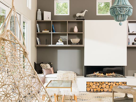 European gas fireplace