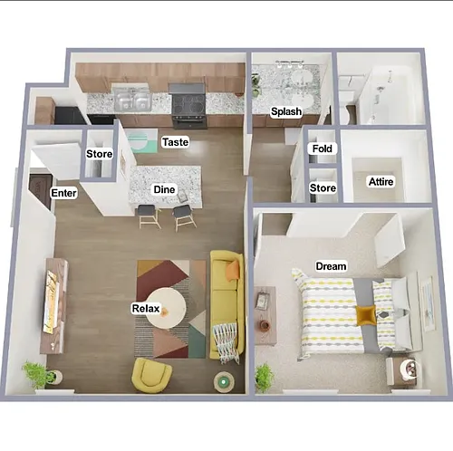 Floor plan 1x1 LUX