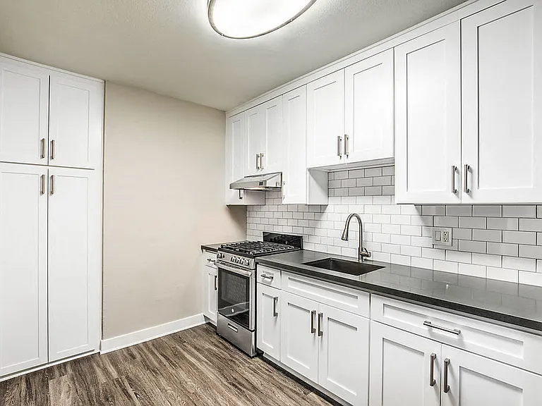 The Island Apartments kitchen with appliances