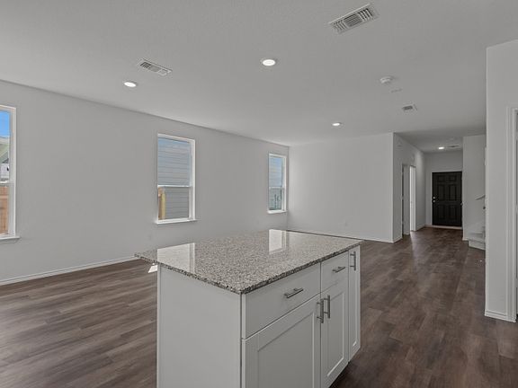View from kitchen into gathering room